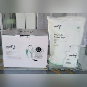 Motif Duo Double Electric Breast Pump With Large Handsfree Bra, Storage Bags